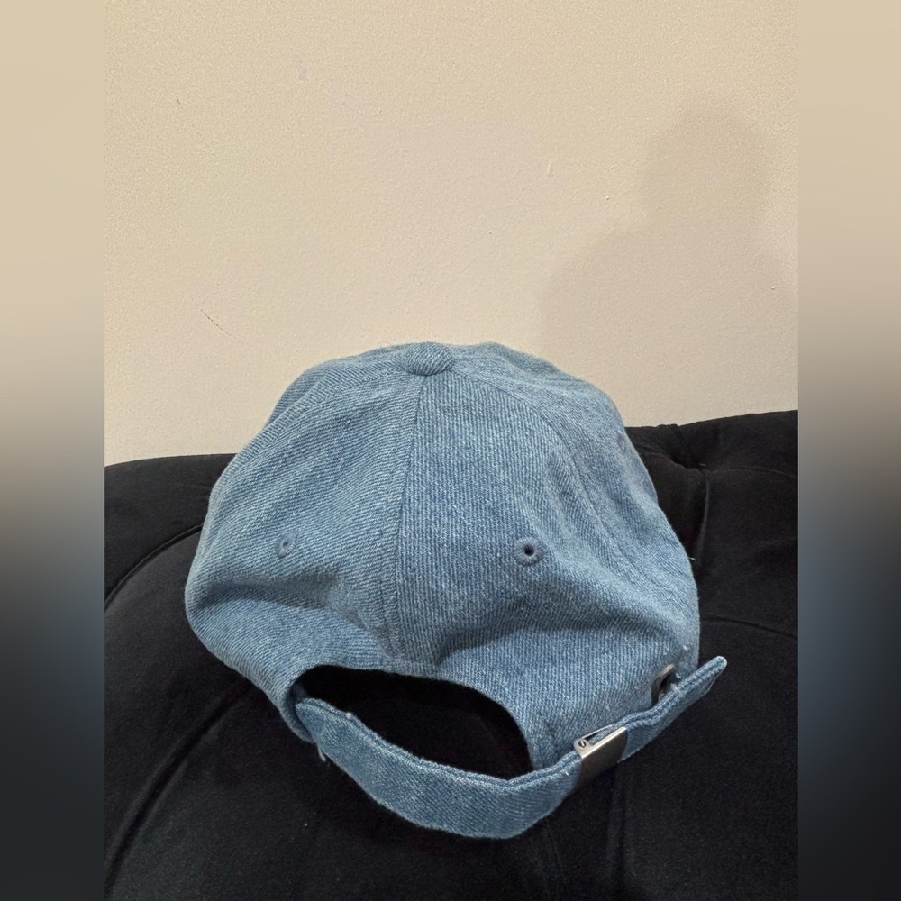 Blue Women’s Denim Cap with Cherry Embroidery - Picture 3 of 3